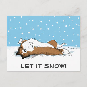 Shetland Sheepdog Let it Snow Sheltie Dog Holiday Postcard