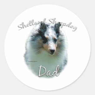 Shetland Sheepdog (merle) Dad 2 Classic Round Sticker