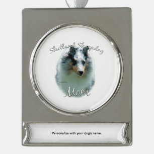 Shetland Sheepdog (merle) Mum 2 Silver Plated Banner Ornament
