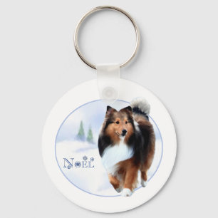 Shetland Sheepdog Noel Keychain