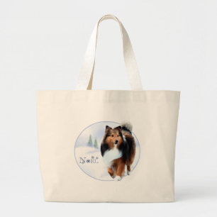 Shetland Sheepdog Noel Large Tote Bag