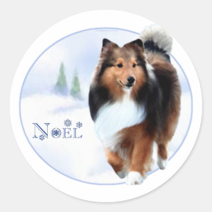 Shetland Sheepdog Noel Sticker
