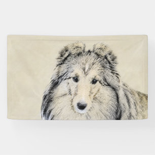 Shetland Sheepdog Painting - Cute Original Dog Art Banner