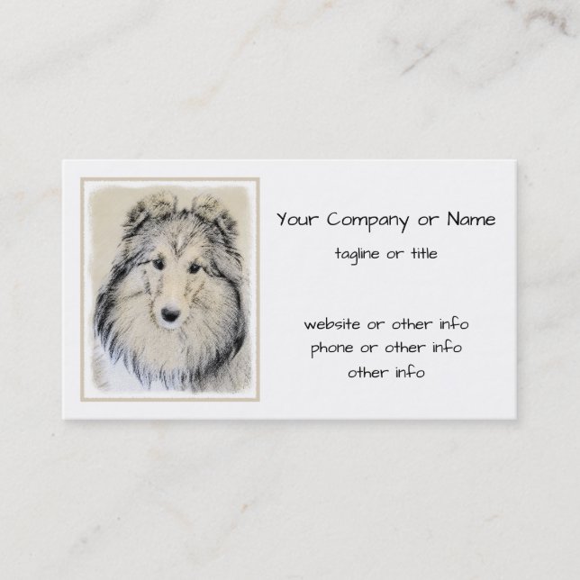 Shetland Sheepdog Painting - Cute Original Dog Art Business Card (Front)