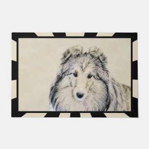 Shetland Sheepdog Painting - Cute Original Dog Art Doormat