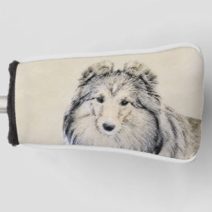 Shetland Sheepdog Painting - Cute Original Dog Art Golf Head Cover