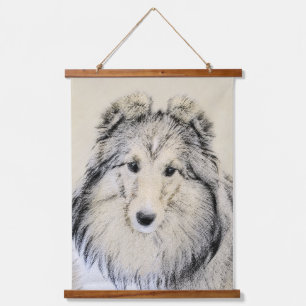 Shetland Sheepdog Painting - Cute Original Dog Art Hanging Tapestry