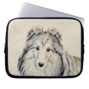 Shetland Sheepdog Painting - Cute Original Dog Art Laptop Sleeve