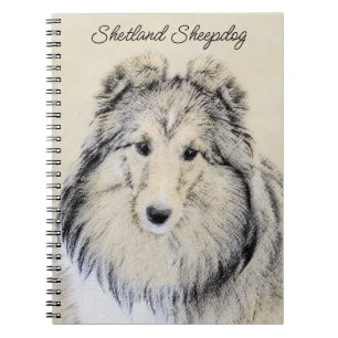 Shetland Sheepdog Painting - Cute Original Dog Art Notebook
