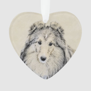 Shetland Sheepdog Painting - Cute Original Dog Art Ornament