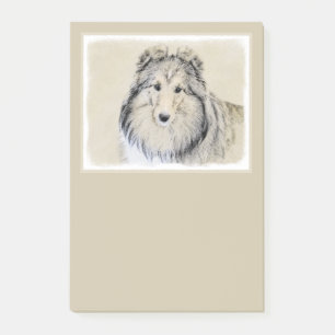 Shetland Sheepdog Painting - Cute Original Dog Art Post-it Notes