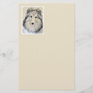 Shetland Sheepdog Painting - Cute Original Dog Art Stationery