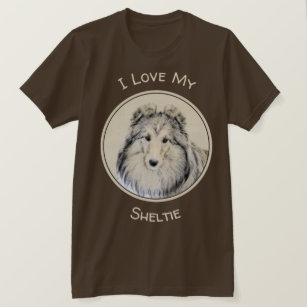 Shetland Sheepdog Painting - Cute Original Dog Art T-Shirt
