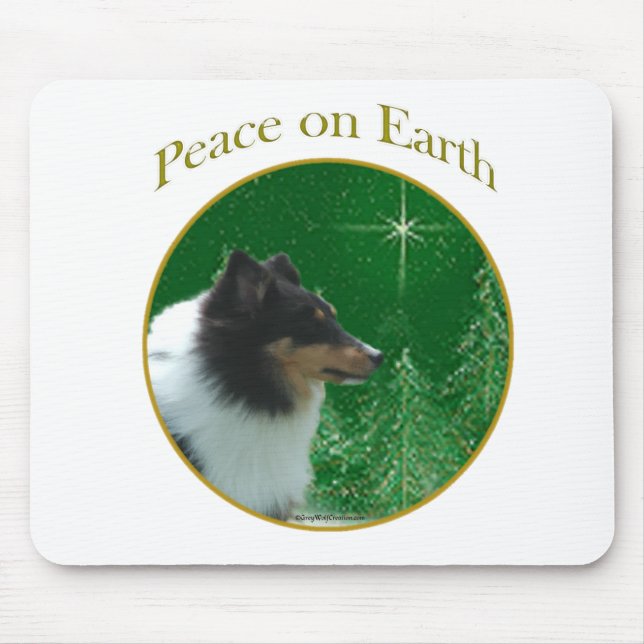 Shetland Sheepdog Peace Mouse Pad (Front)