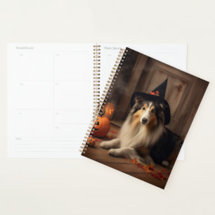 Shetland Sheepdog Pumpkins Halloween Scary  Planner