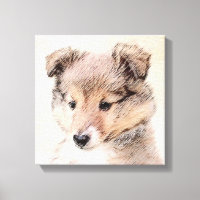 Shetland Sheepdog Puppy Painting Original Dog Art