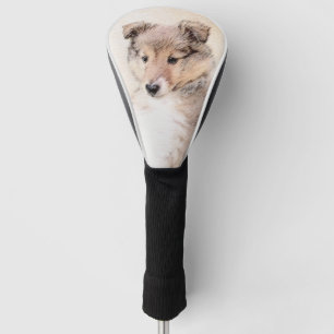 Shetland Sheepdog Puppy Painting Original Dog Art Golf Head Cover