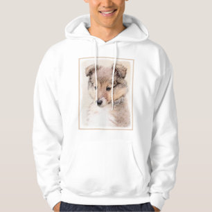 Shetland Sheepdog Puppy Painting Original Dog Art Hoodie