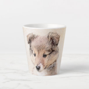Shetland Sheepdog Puppy Painting Original Dog Art Latte Mug