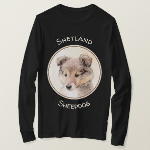 Shetland Sheepdog Puppy Painting Original Dog Art T-Shirt
