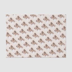 Shetland Sheepdog Puppy Painting Original Dog Art Tissue Paper