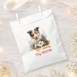 Shetland Sheepdog Puppy Pet Watercolor Flower Favour Bags