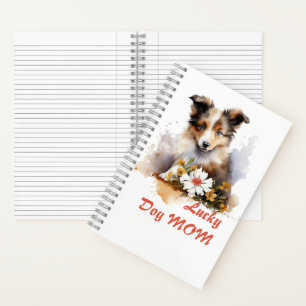 Shetland Sheepdog Puppy Pet Watercolor Flower Notebook