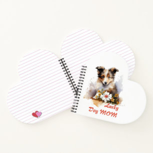 Shetland Sheepdog Puppy Pet Watercolor Flower Notebook