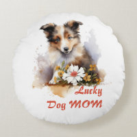 Shetland Sheepdog Puppy Pet Watercolor Flower