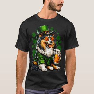 Shetland Sheepdog Saint Paddys Day Outfit For Love T-Shirt