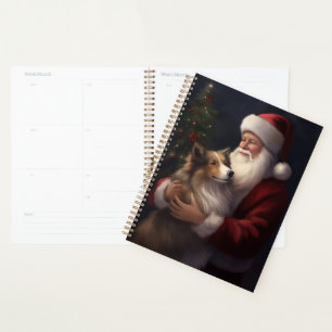 Shetland Sheepdog Santa Claus Festive Christmas Planner