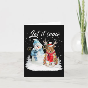 Shetland Sheepdog Santa Dog Christmas Snowman Xmas Card