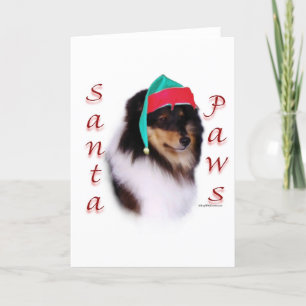 Shetland Sheepdog Santa Paws Holiday Card