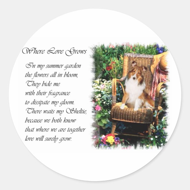 Shetland Sheepdog Sheltie Art Gifts Classic Round Sticker (Front)
