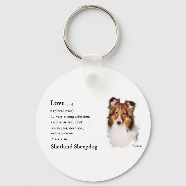 Shetland Sheepdog Sheltie Art Gifts Key Ring (Front)