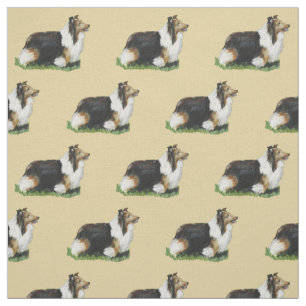 Shetland Sheepdog Sheltie Dog Art Fabric