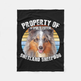 Shetland Sheepdog Sheltie Merle Property Of Retro Fleece Blanket