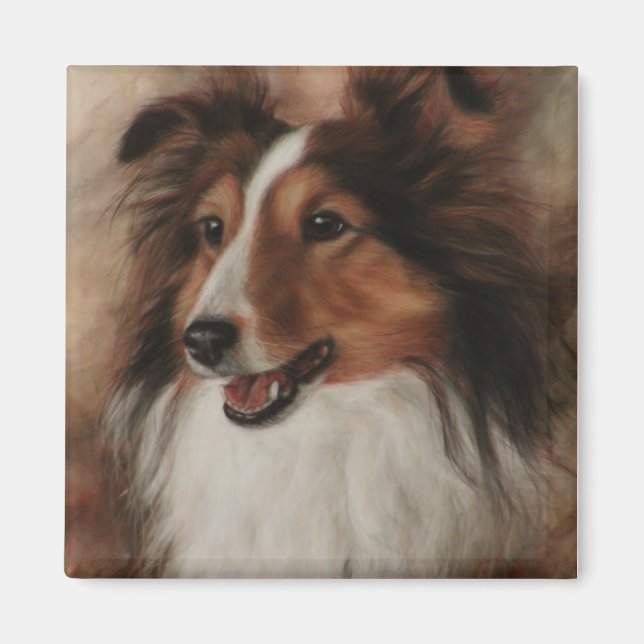 Shetland Sheepdog Sheltie smiling Magnet (Front)