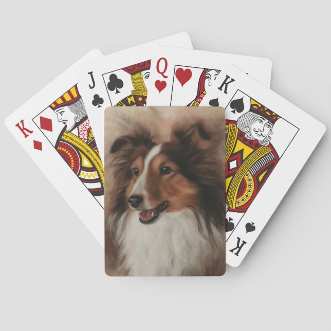 Shetland Sheepdog Sheltie smiling Playing Cards (Back)