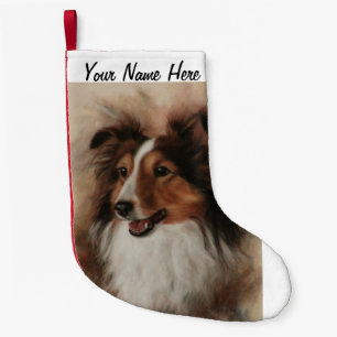Shetland Sheepdog Sheltie smiling Small Christmas Stocking