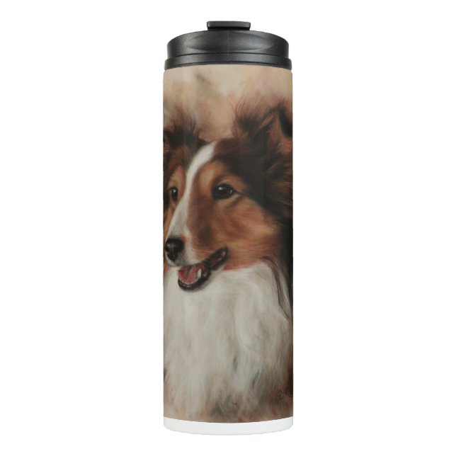 Shetland Sheepdog Sheltie smiling Thermal Tumbler (Front)