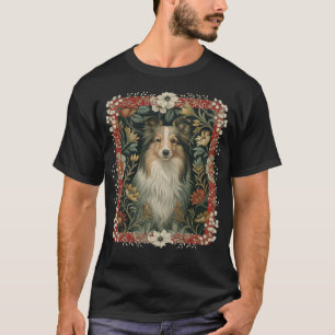Shetland Sheepdog Sheltie Vintage William Morris T-Shirt