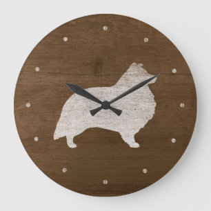 Shetland Sheepdog Silhouette Large Clock