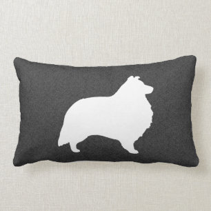 Shetland Sheepdog Silhouette Lumbar Cushion
