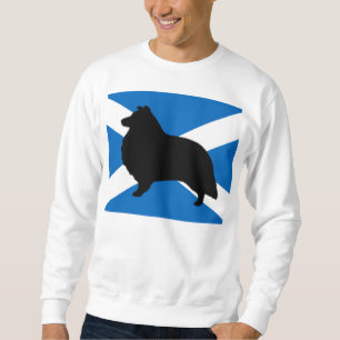shetland sheepdog silhouette Scotland flag Sweatshirt