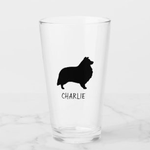 Shetland Sheepdog Silhouette Sheltie Dog Custom Glass
