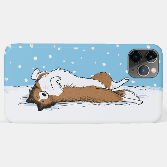 Shetland Sheepdog Snow Dog - Happy Sheltie Winter Case-Mate iPhone Case (Back (Horizontal))