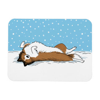 Shetland Sheepdog Snow Dog Sheltie Winter Holiday Magnet
