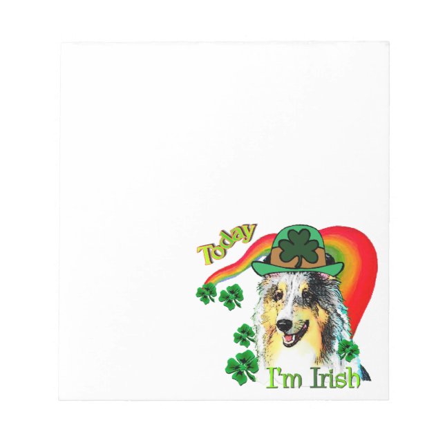 Shetland Sheepdog St Patricks Notepad (Front)