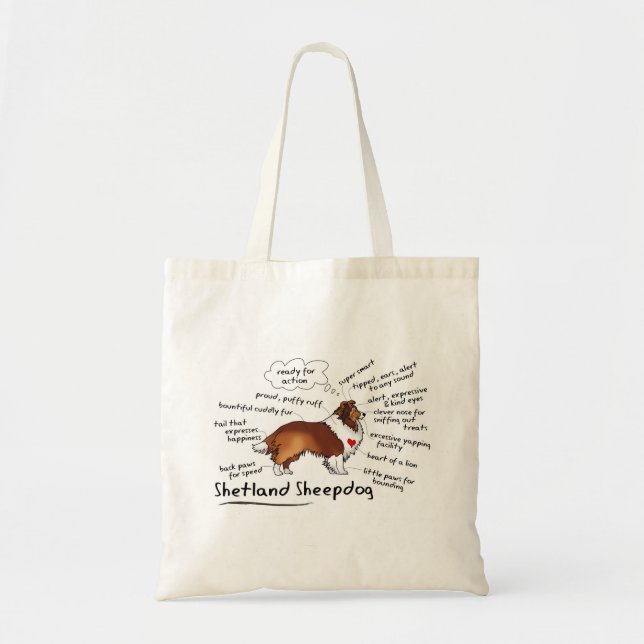 Shetland Sheepdog tote bag (Front)
